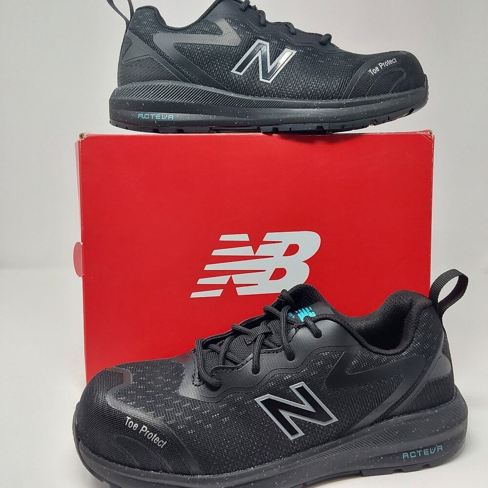 New Balance Logic Womens 7.5 B Black Aqua Composite Toe Work Shoes NIB